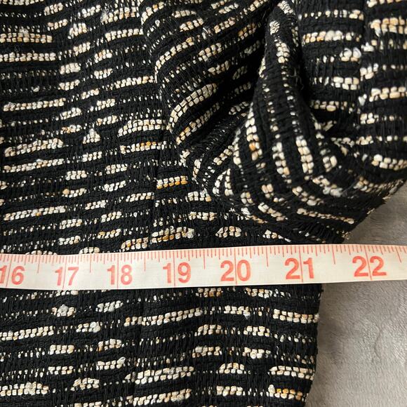 Doncaster Silk Blend Leather Trim Black Cream Tweed Jacket 14 - Picture 7 of 10
